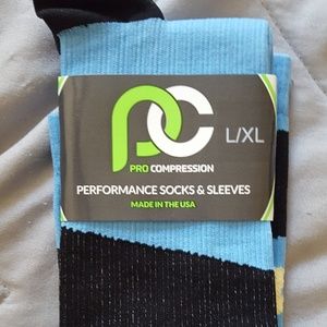 ProCompression socks size L/XL, blue/black stripe